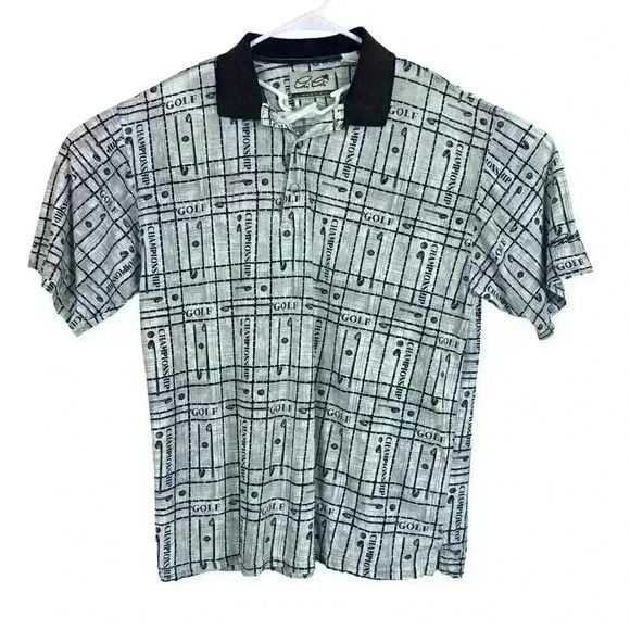 Vintage Chi Chi Rodriguez Shirt Large Signature Short Sleeve Golf Polo Mens - Picture 1 of 10
